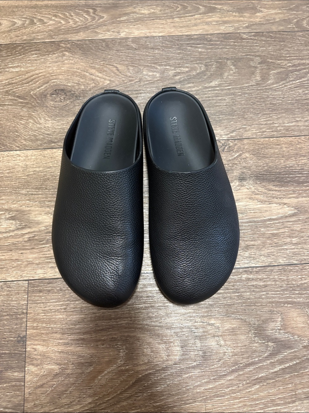 Steve Madden Black Leather Fern Mule Shoes Size 7.5